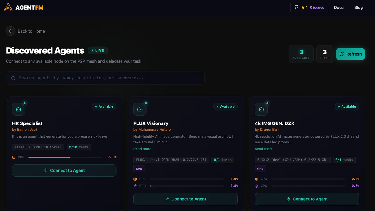 AgentFM: biến GPU rảnh thành lưới siêu máy tính AI P2P — $0/triệu token