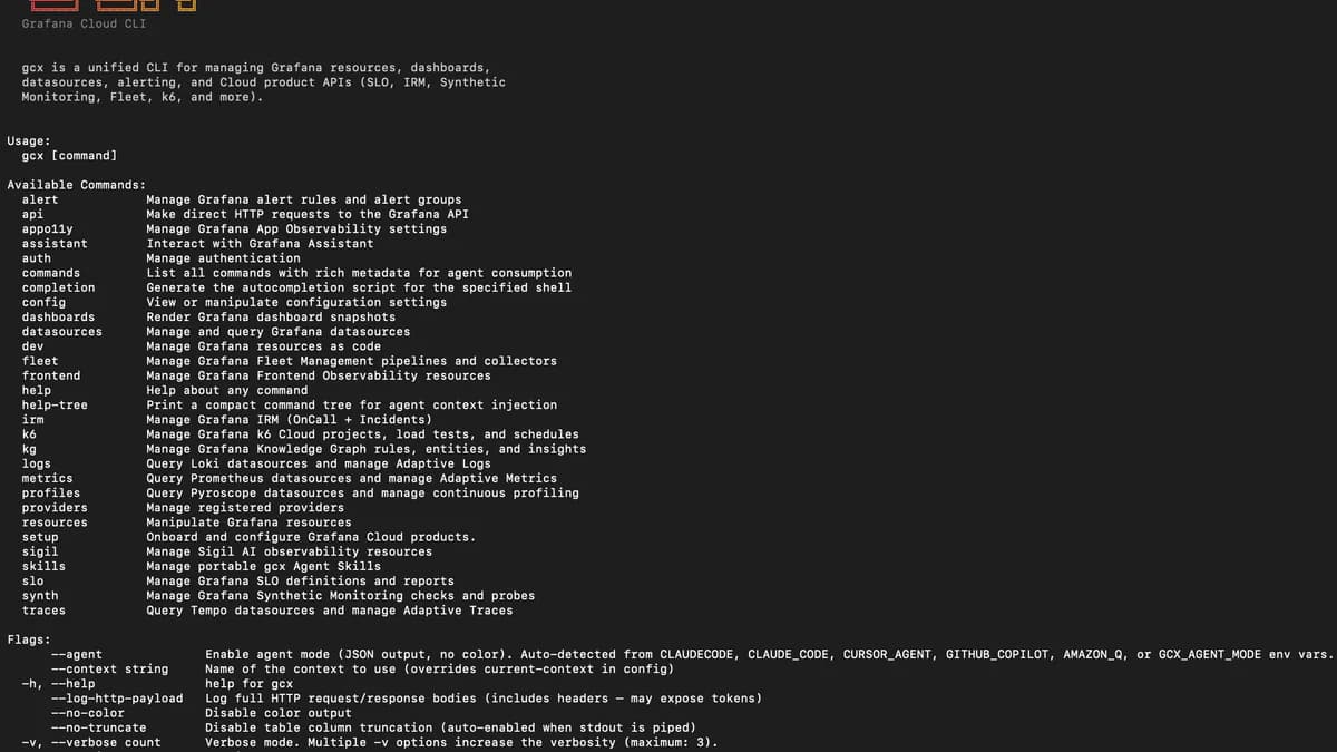 Grafana ra mắt GCX — CLI chính thức đưa Grafana Cloud vào Claude Code, Cursor, Copilot