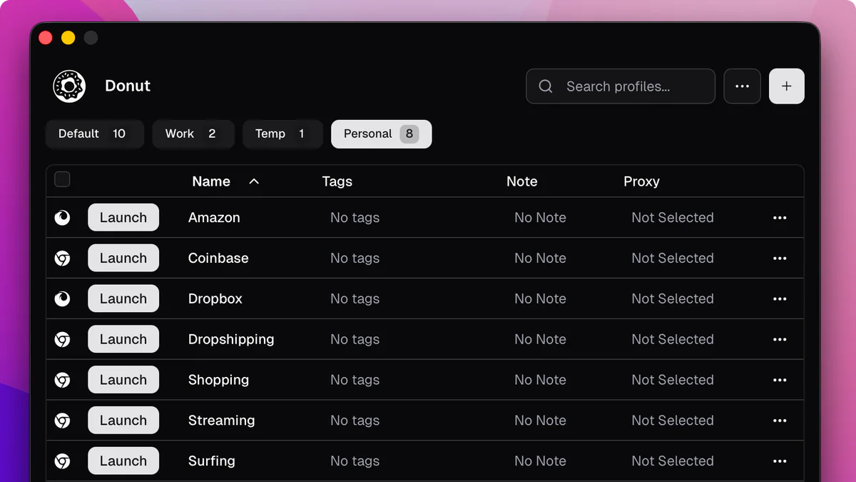 Donut Browser: Anti-detect browser mã nguồn mở, zero telemetry, profile không giới hạn