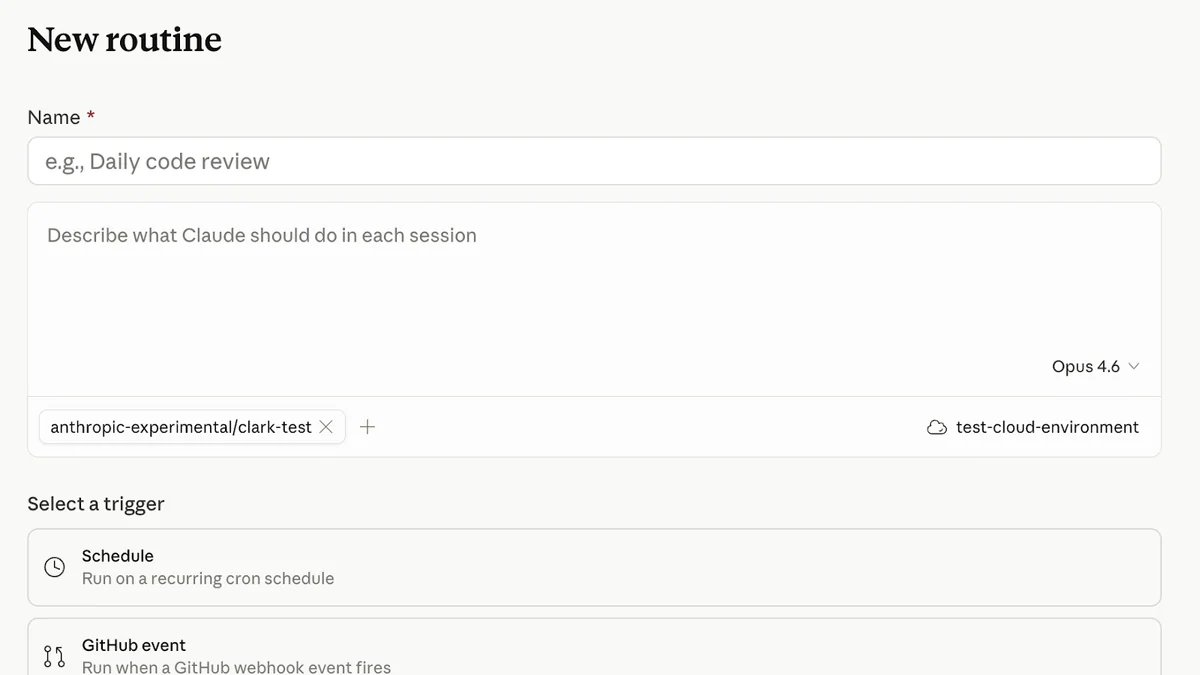 Claude Code Routines: GitHub Issue vừa tạo — Claude tự triage, gán label, assign owner, ping Slack