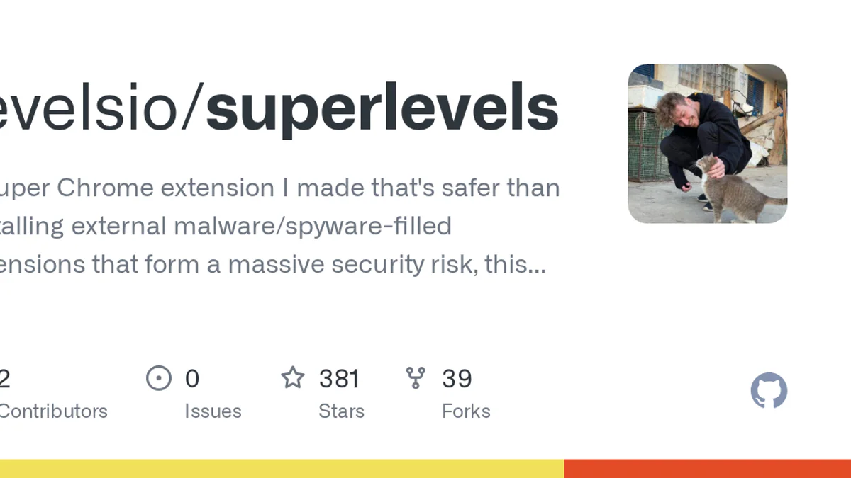 SuperLevels: Pieter Levels gộp 14 extension Chrome thành 1 file MIT, ai cũng audit được trước khi cài