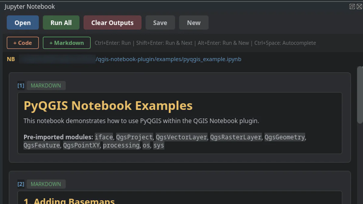 QGIS Notebook plugin v0.7.1: chạy Jupyter notebook ngay trong QGIS 4.0