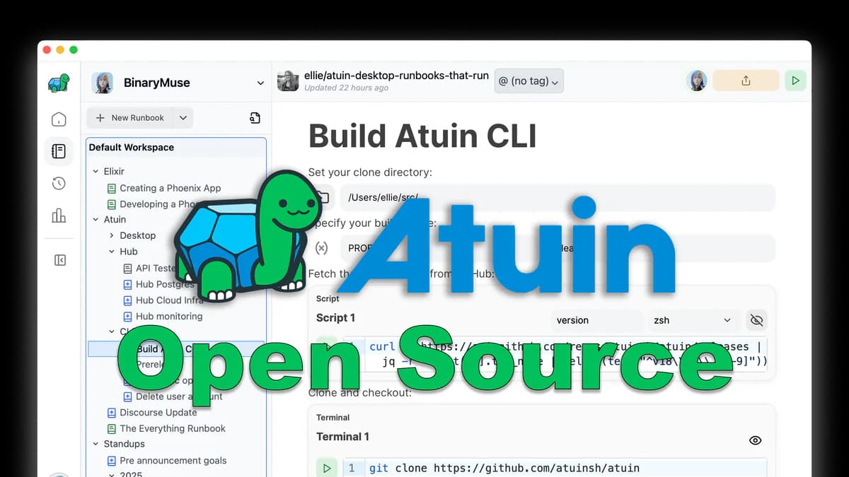Atuin Desktop: Runbook chạy được cho terminal workflows, giờ đã open source