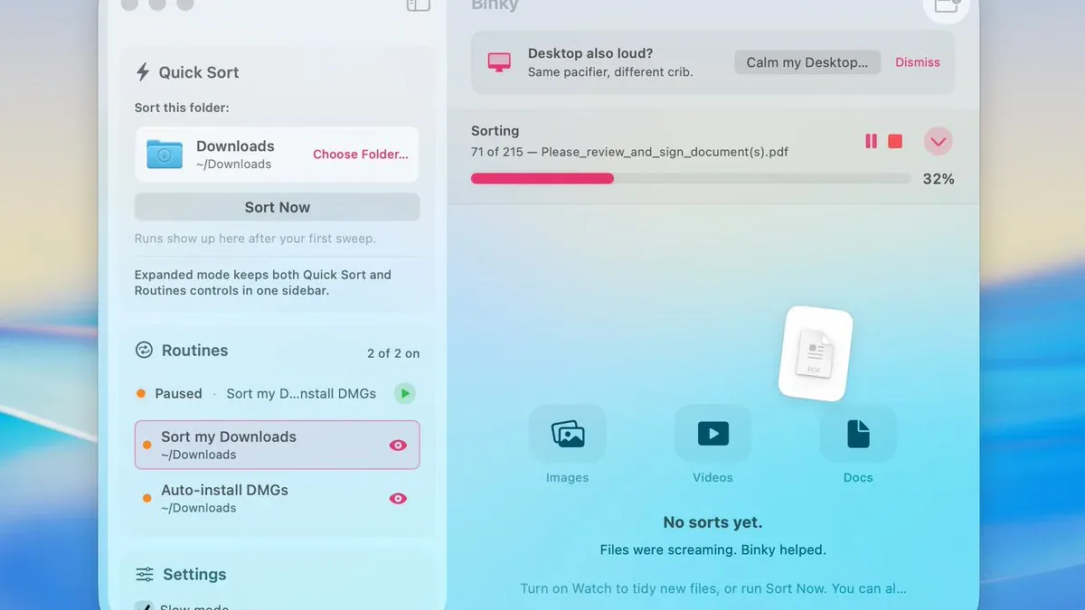 Binky: Tool miễn phí tự động dọn folder Downloads trên macOS