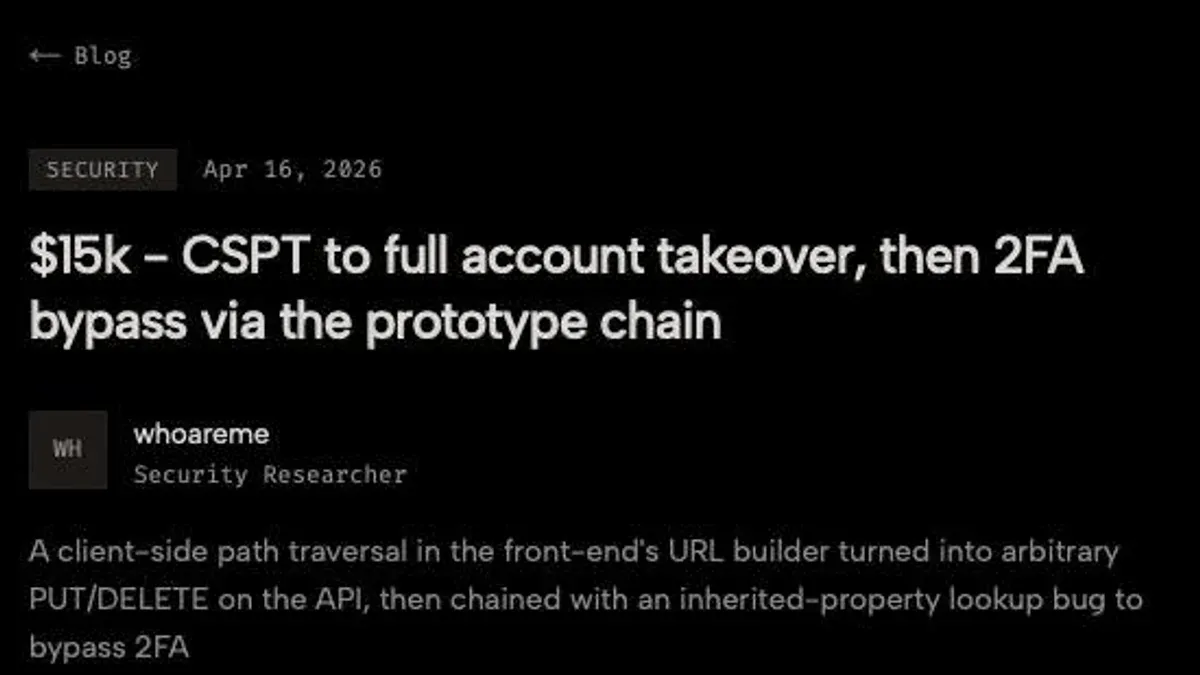 $15k Bug Bounty: Chiếm Tài Khoản Qua CSPT Và Bỏ Qua 2FA Bằng Prototype Chain