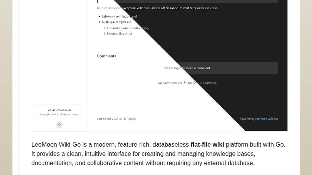 Wiki-Go: Nền tảng wiki không cần database, chạy bằng 1 file nhị phân