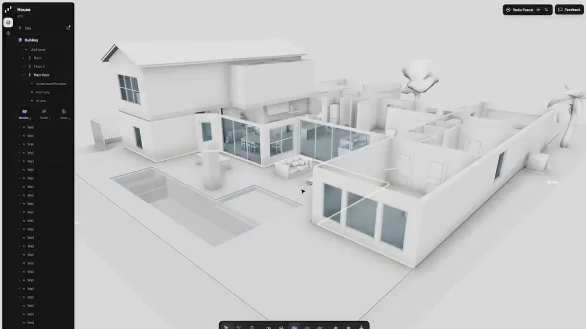 Pascal Editor: Trình soạn thảo 3D kiến trúc chạy ngay trên trình duyệt, miễn phí