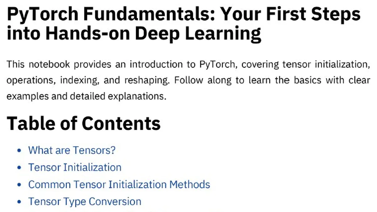 PyTorch Fundamentals: Hướng Dẫn Tensor cho Người Mới Bắt Đầu Deep Learning