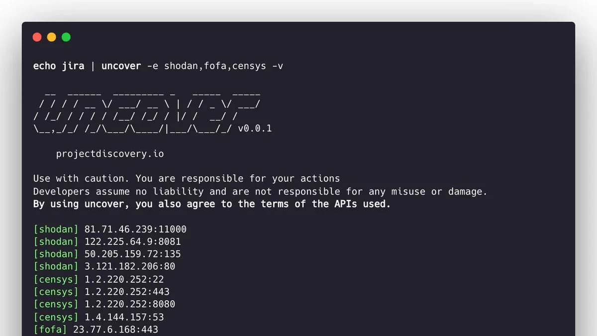 Uncover: Query 14 Search Engine Recon Cùng Lúc Chỉ Với 1 Lệnh
