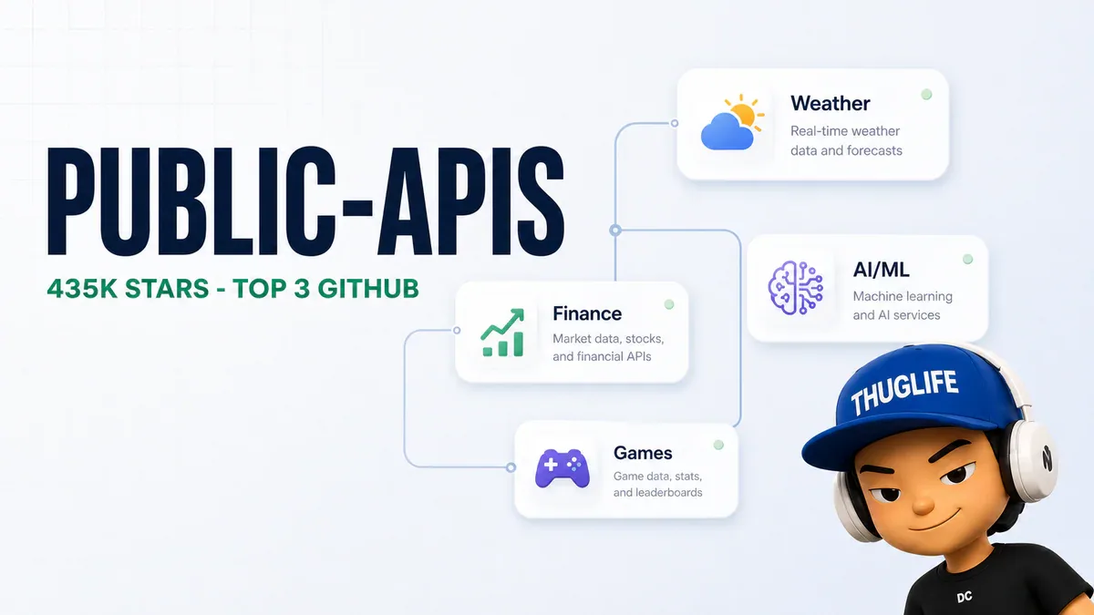 public-apis: Kho API miễn phí lớn nhất GitHub với 435.000 stars