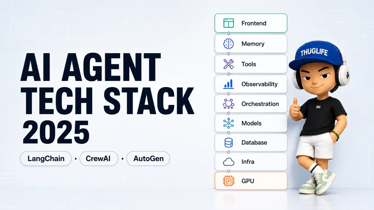 AI Agent Tech Stack 2025: 9 lớp kiến trúc mọi developer cần biết