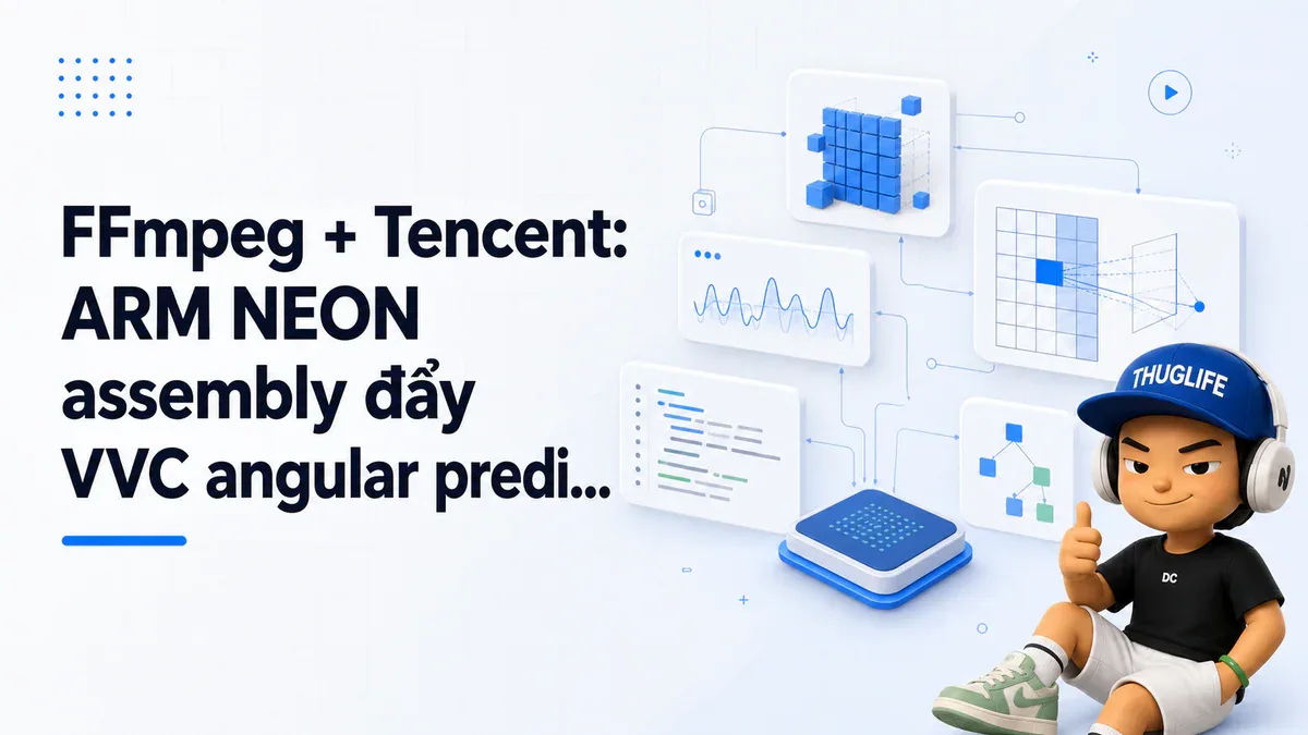 FFmpeg + Tencent: ARM NEON assembly đẩy VVC angular prediction nhanh hơn 20× so với C