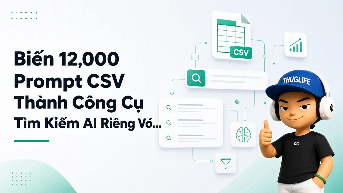 Biến 12,000 Prompt CSV Thành Công Cụ Tìm Kiếm AI Riêng Với NotebookLM