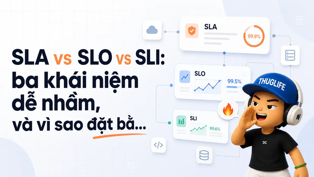 SLA vs SLO vs SLI: ba khái niệm dễ nhầm, và vì sao đặt bằng nhau là tự sát