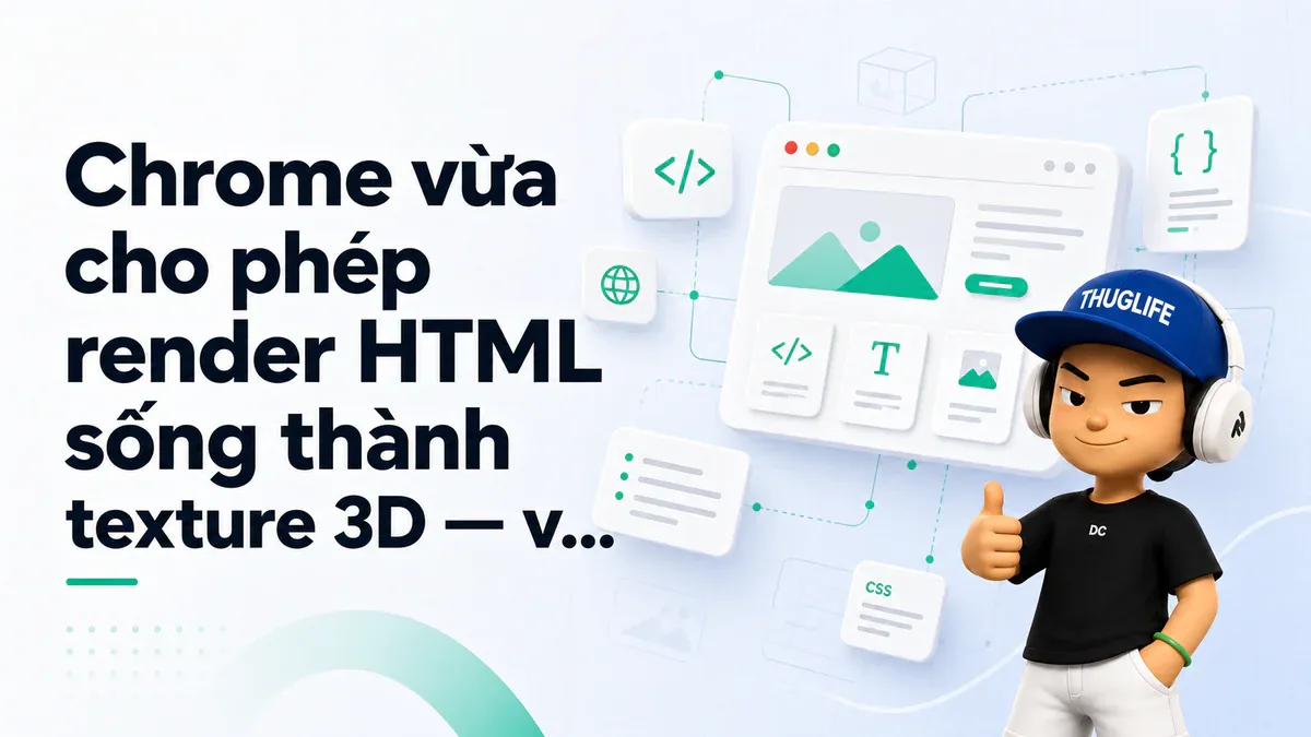 Chrome vừa cho phép render HTML sống thành texture 3D — và form vẫn gõ được