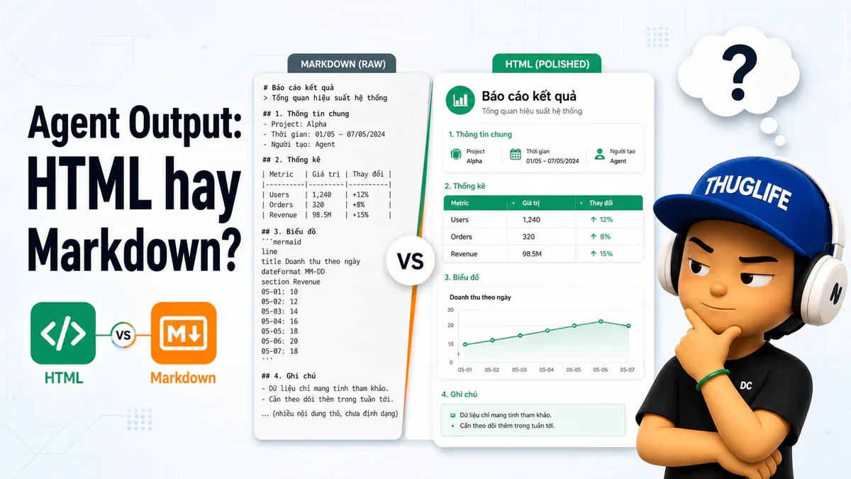 Agent output: tại sao tôi chuyển sang HTML và không quay lại