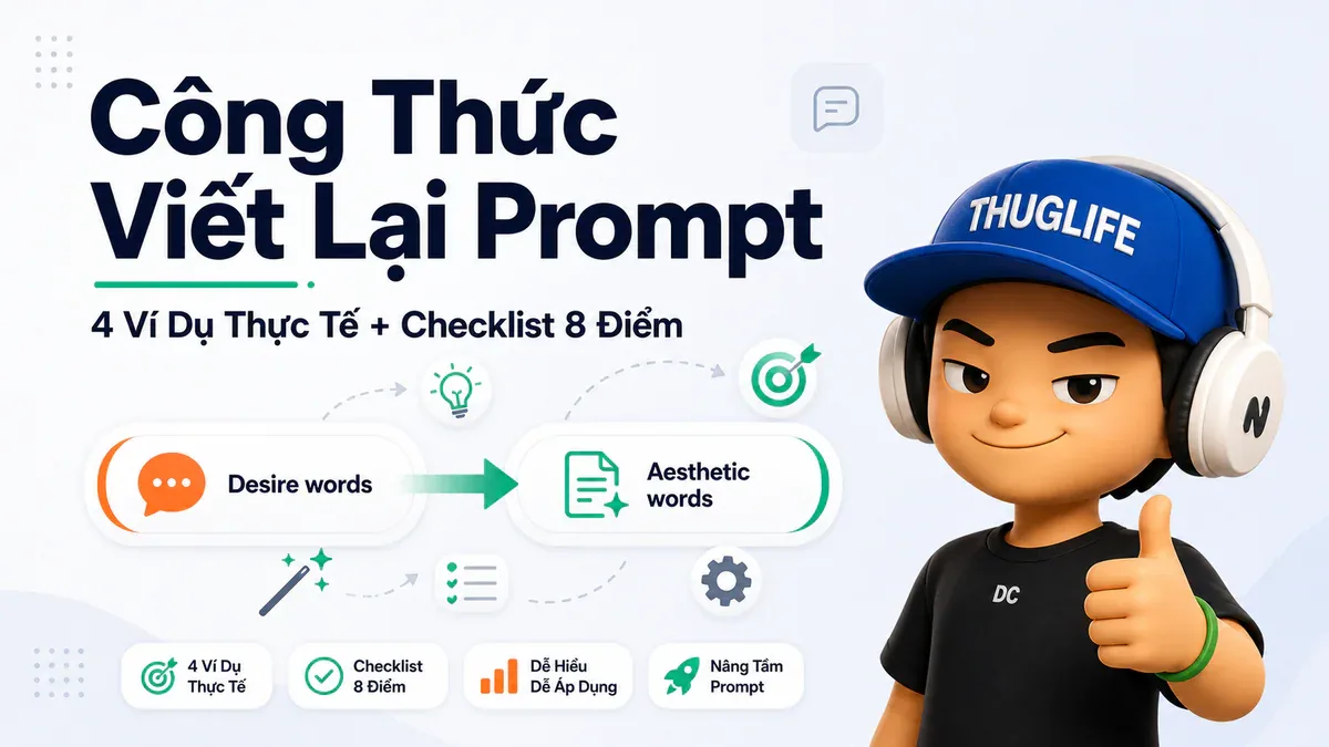 GPT Image 2: Công thức viết lại prompt, checklist 8 điểm và 4 ví dụ thực tế (Phần 2)