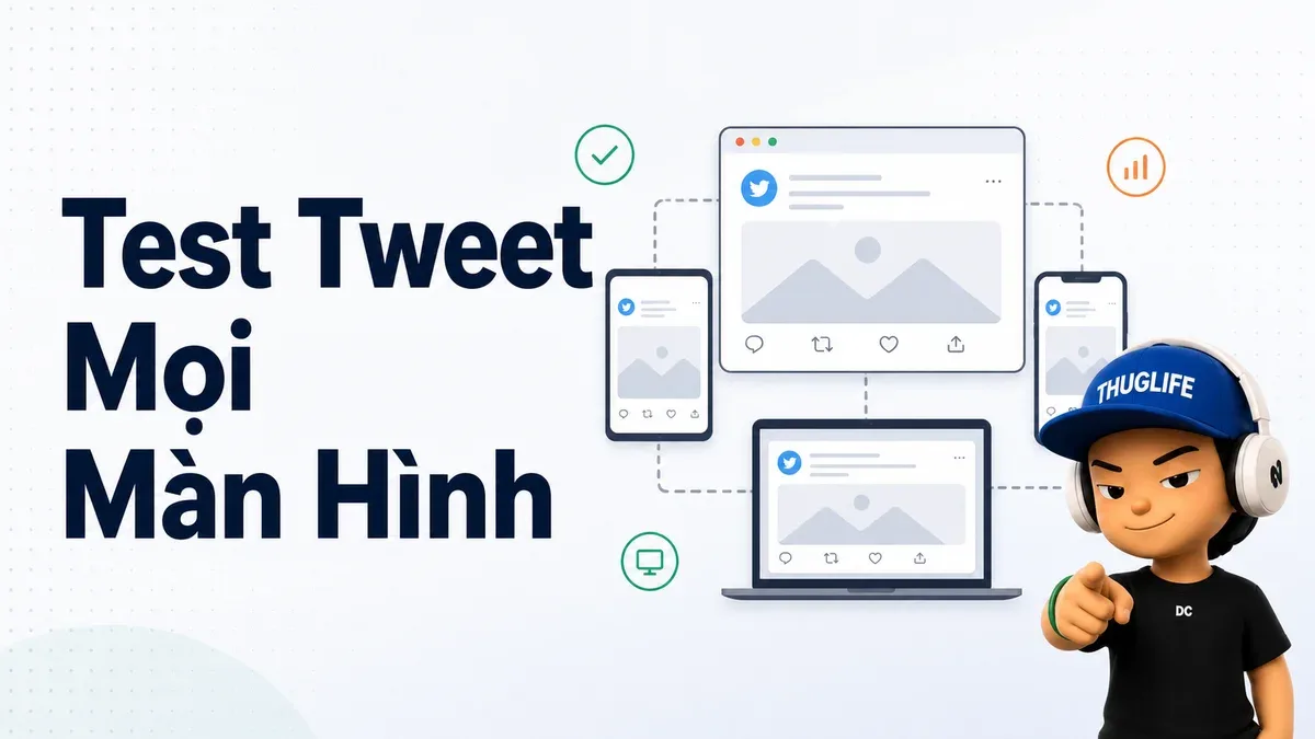 Luôn test tweet trên nhiều kích thước màn hình trước khi đăng
