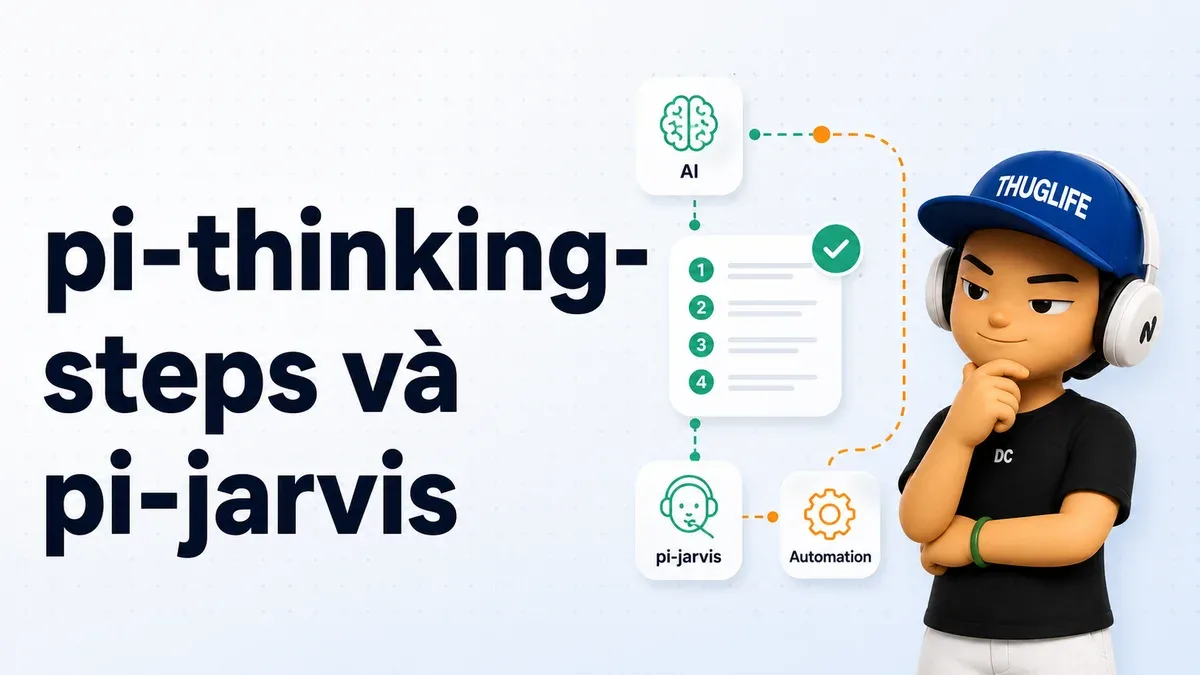 Pi coding agent vừa có 2 extension xịn: pi-thinking-steps và pi-jarvis