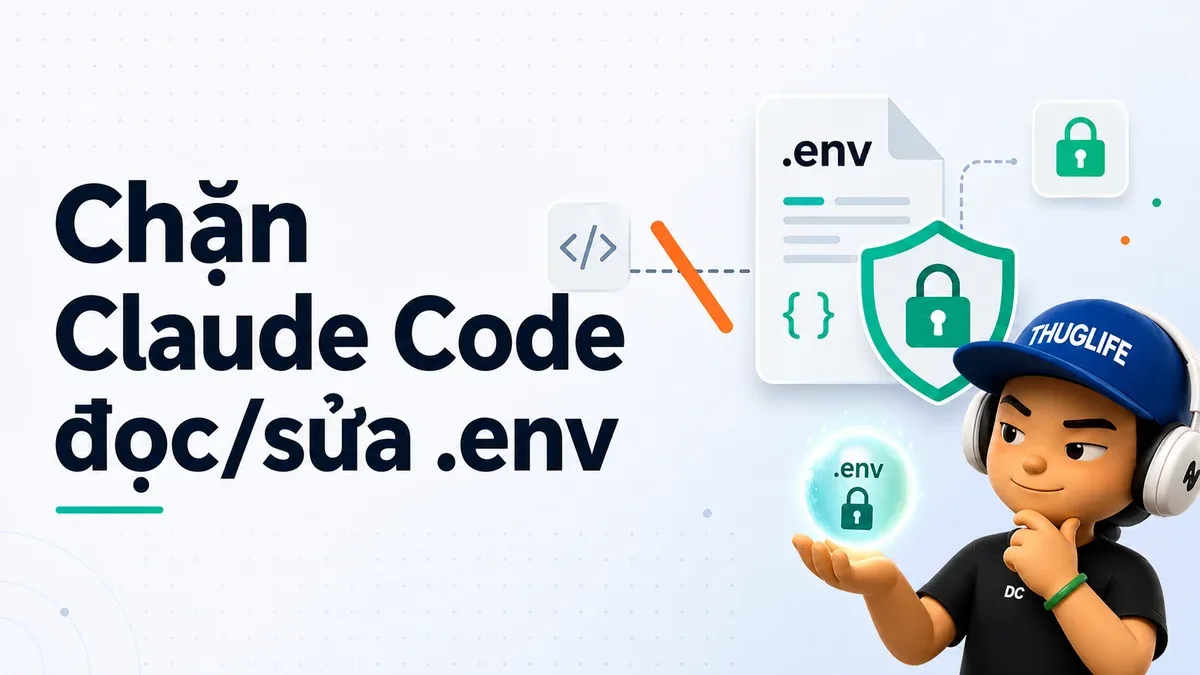 Chặn Claude Code đọc/sửa .env: 2 cách (Permissions vs Hooks)