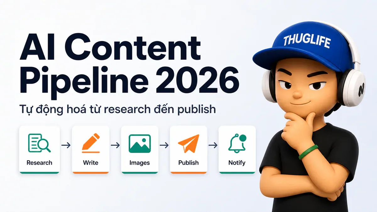 AI Content Pipeline Automation 2026 - Từ Research Đến Publish Trong Vài Phút