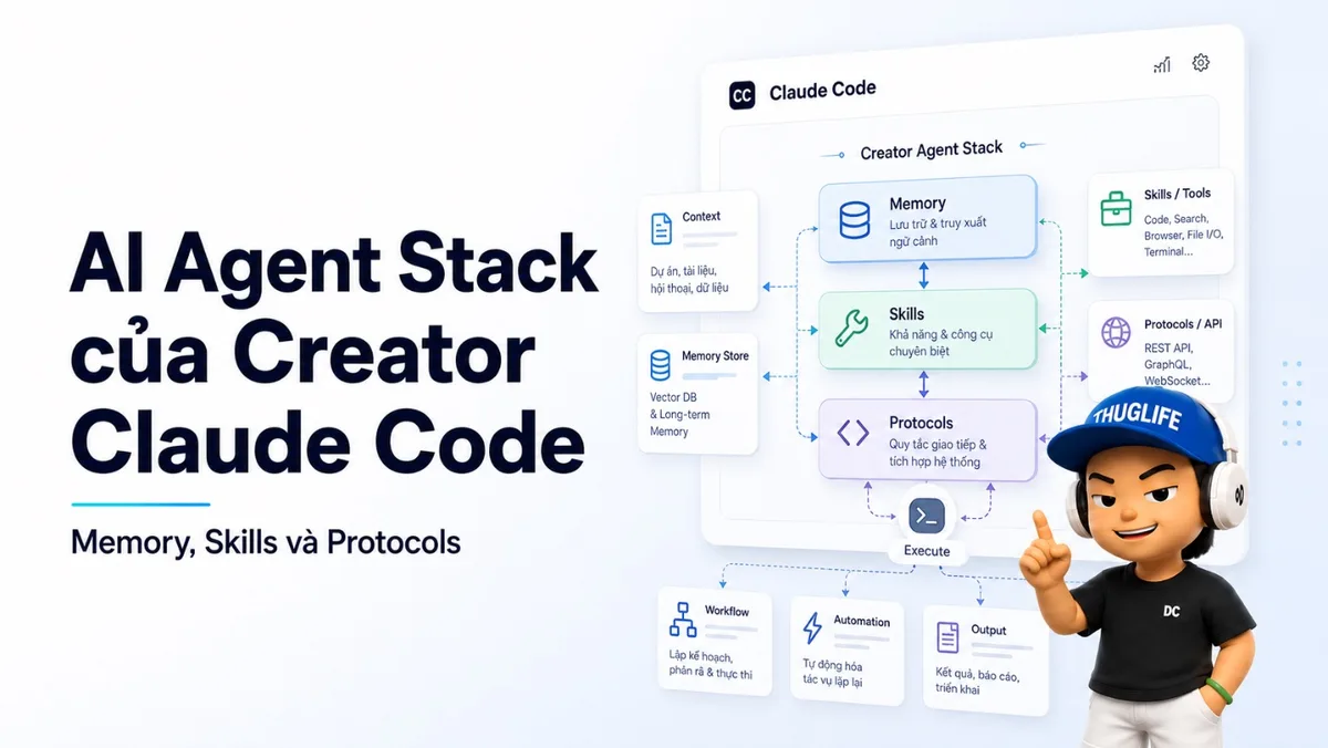 AI Agent Stack của Creator Claude Code: Memory, Skills và Protocols