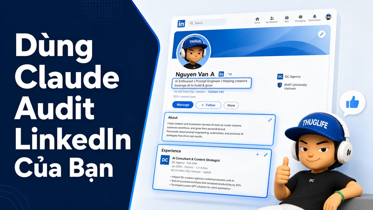 8 Claude Prompts Để Audit LinkedIn Của Bạn - Từ Ảnh Đại Diện Đến Content Strategy