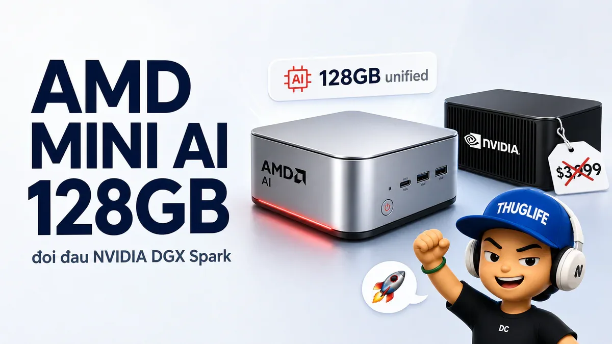AMD ra mắt mini PC AI 128GB unified memory, giá $3.999 đối đầu NVIDIA DGX Spark