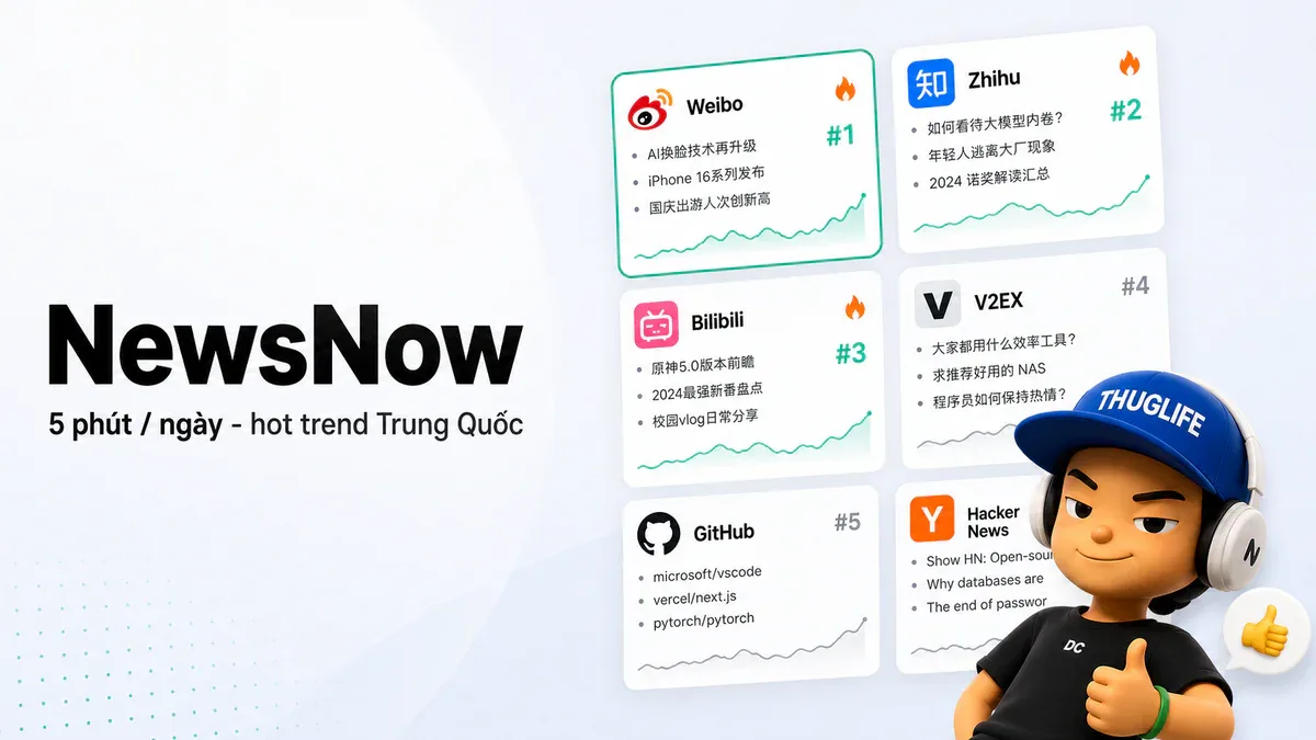 NewsNow: bắt mạch hot trend Trung Quốc trong 5 phút mỗi ngày