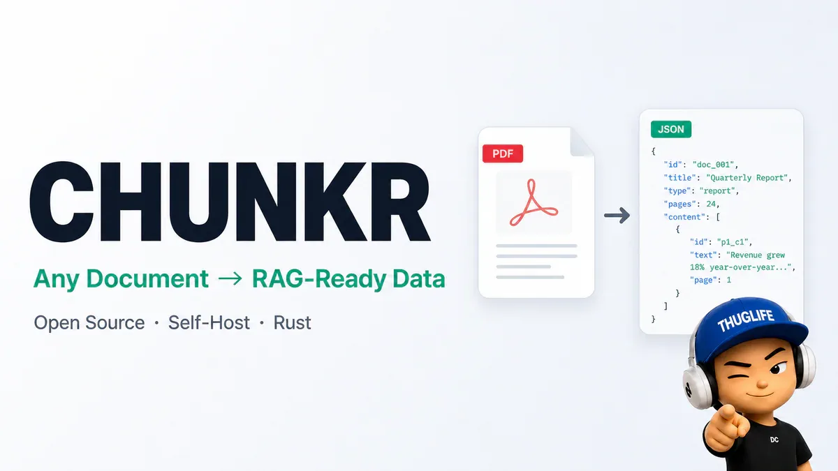 Chunkr: Công cụ mã nguồn mở chuyển PDF, Word, PPTX thành dữ liệu RAG-ready với 4 trang/giây