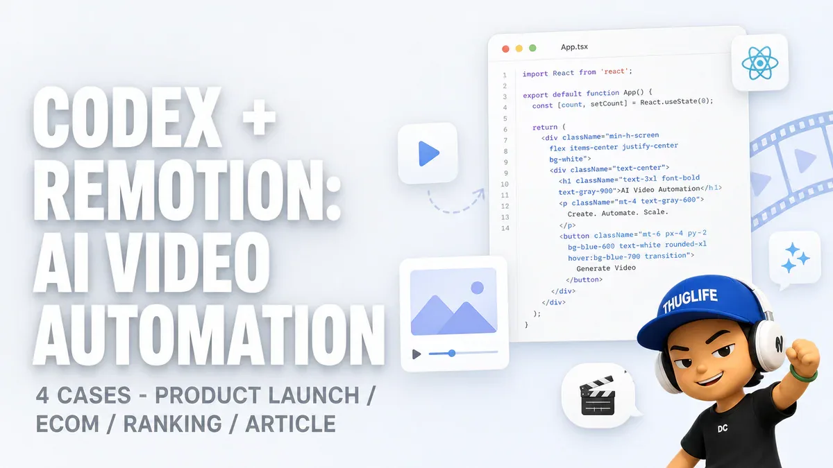 Ra mắt sản phẩm, thương mại điện tử, AI ranking, bài viết - Tôi thử Remotion với 4 loại video thực tế