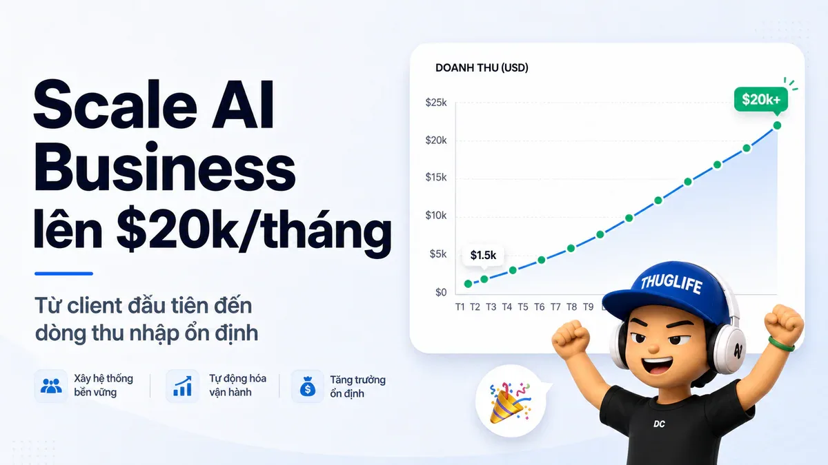 Từ client đầu tiên đến $20k/tháng: Hướng dẫn scale AI Automation business