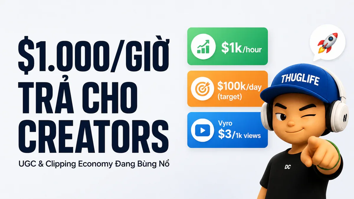 UGC & Clipping Economy: Khi Creator Được Trả $1.000 Mỗi Giờ