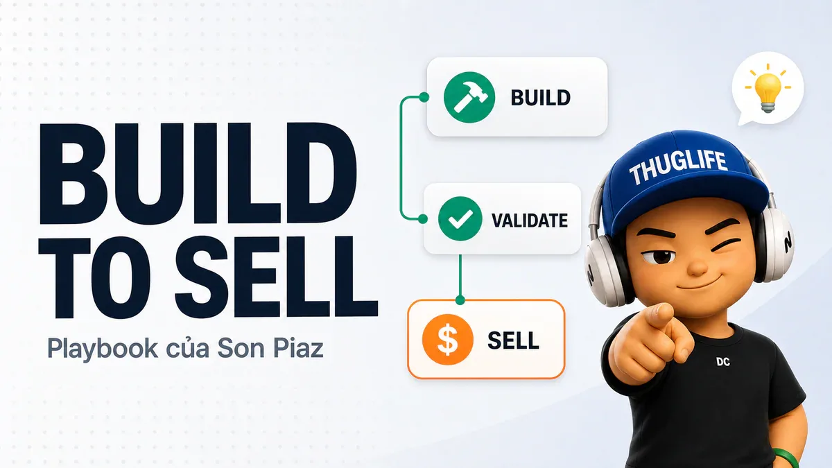 Sơn Piaz và playbook Build-to-Sell: khi indie hacker biết mình là hacker, không phải gardener