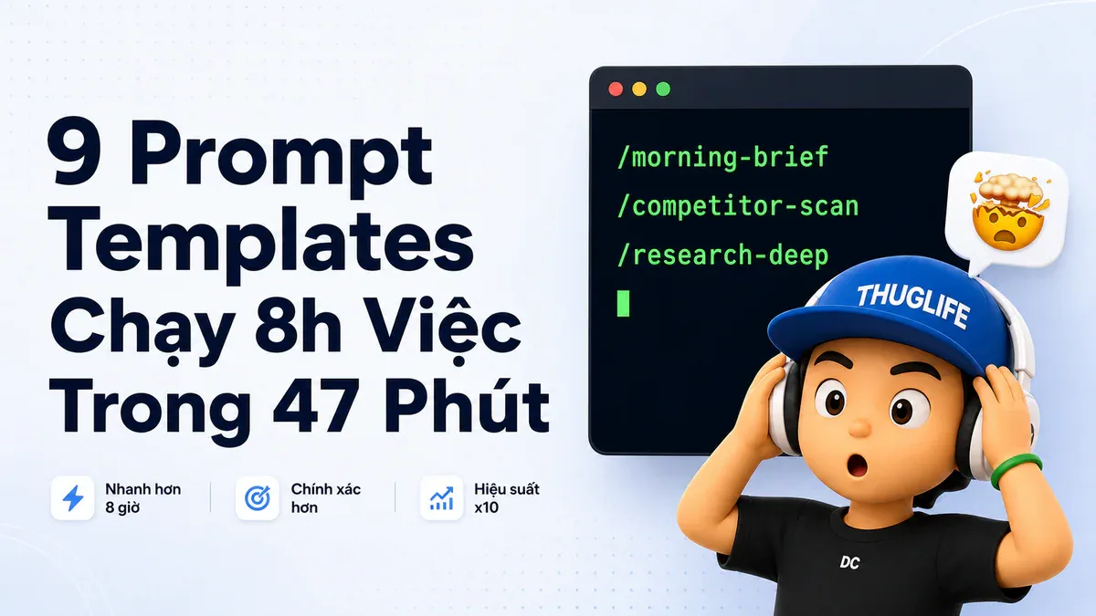 9 Prompt Template Claude Cowork Giúp Chạy 8 Giờ Việc Trong 47 Phút