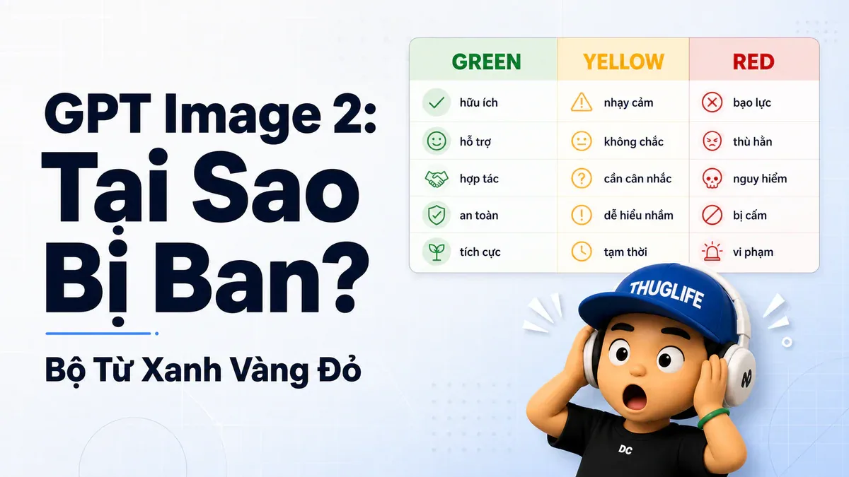 GPT Image 2: Tại sao prompt cảm tính bị ban - và bộ từ Xanh/Vàng/Đỏ để tránh (Phần 1)