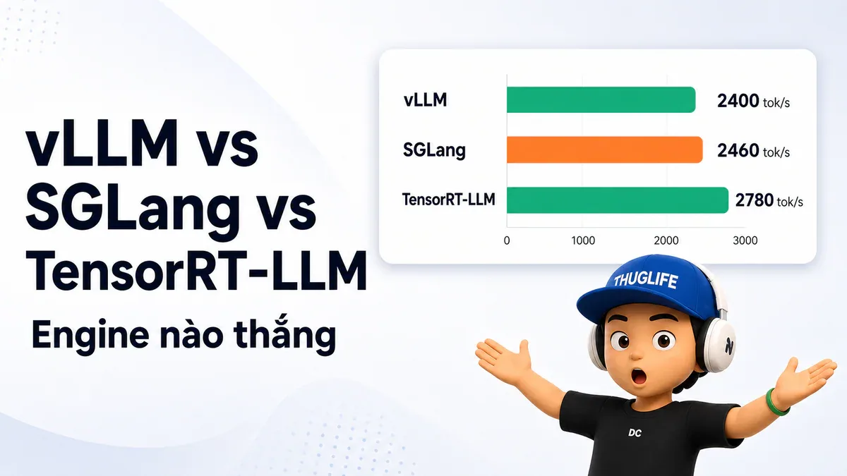 vLLM, SGLang và TensorRT-LLM: Chọn production engine nào để serving LLM 2026?