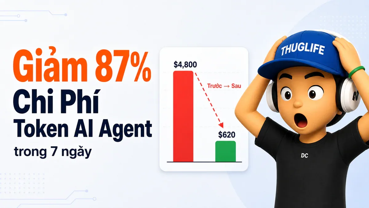 Giảm 87% Chi Phí Token AI Agent trong 7 Ngày - Từ $4,800 Xuống $620/Tháng